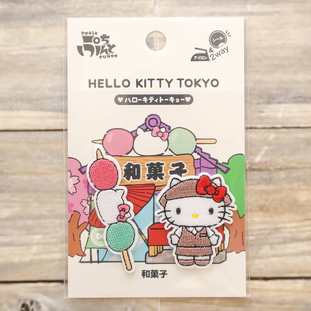 2WAYワッペン　ハローキティ　おみせやさん　和菓子